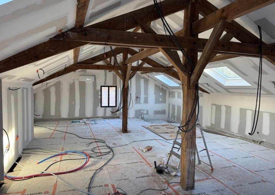 Aménagement de combles et rénovation énergétique d'une charpente